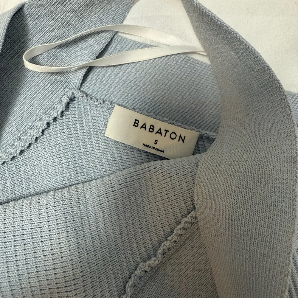 Blue Ribbed Cross-Back Top - Picture 2 of 3